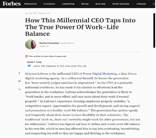 Power Digital’s CEO Grayson Lafrenz Shares The True Power Behind What a Work-Life Balance Is